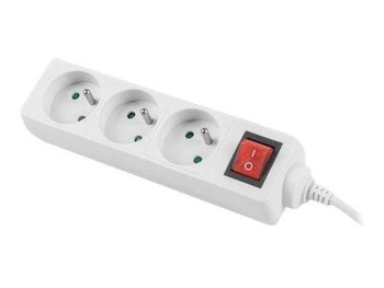 LANBERG PS1-03E-0150-W Lanberg Listwa Zasilająca 1.5M Biała 3X 230V PL Z Wyłącznikiem, Kabel z Miedzi