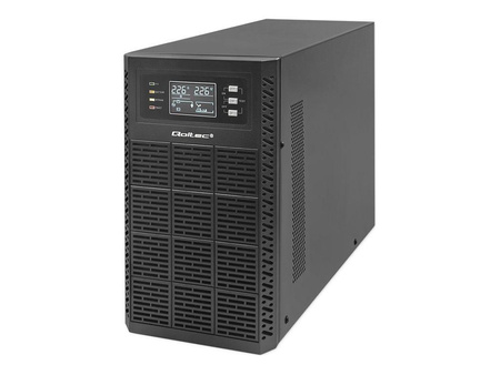 QOLTEC 52282 Zasilacz awaryjny UPS / 3kVA / 3000W / Power factor 1.0 / LCD / EPO / USB / Online