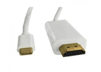 Kabel Qoltec 50414 (USB typu C M - HDMI M; 1m; kolor biały)
