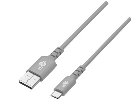 Kabel USB-USB C 2m silikonowy szary Quick Charge 
