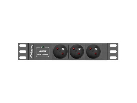 Listwa zasilająca Lanberg do szaf 10" 1U 16A PDU 3x PL 2m czarna