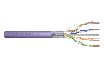 Kabel teleinformatyczny instalacyjny kat.6, F/UTP, B2ca, drut, AWG 23/1, LSOH, 500m, szpula Fioletowy