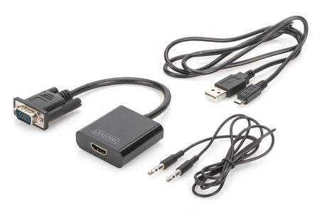 DIGITUS DA-70473 Konwerter audio-video VGA do HDMI, 1080p FHD, audio 3.5mm MiniJack