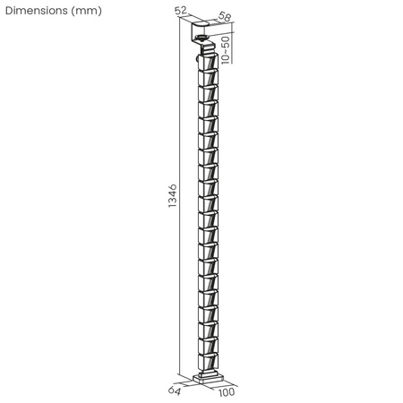 Organizer kabli, 1345mm czarno czerwony RS125