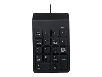 GEMBIRD KPD-U-03 Klawiatura numeryczna USB czarna typu slim 18 klawiszy