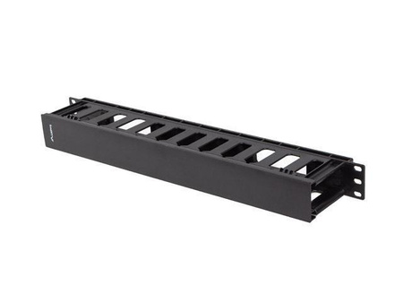 Organizer kabli Lanberg AK-1703-B 19" 1U plastikowy z zaślepką typ A czarny