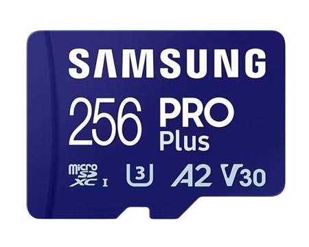 SAMSUNG PRO Plus microSD 256GB Up to 180MB/s Read and 130MB/s Write speed with Class 10 4K UHD incl. Card reader 2023 (P)