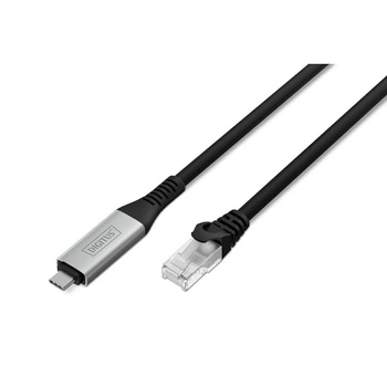 DIGITUS Kabel adapter USB-C RJ45 Kat. 6A S/FTP 1 Gbit/s USB 3.2 Gen1 LSZH 3m