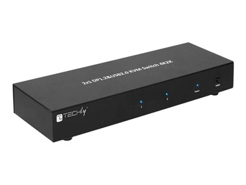 TECHLY 2-portowy przełącznik KVM DisplayPort/USB 2x1 z podwójnym wideo i audio