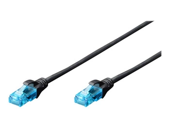 DIGITUS DK-1512-020/BL DIGITUS Kabel patch cord UTP, CAT.5E, czarny, 2.0m, 15 LGW