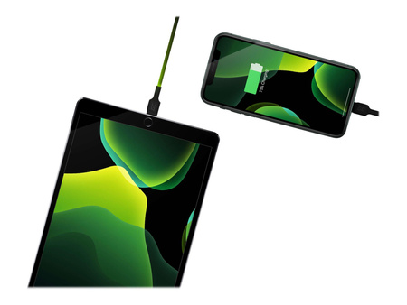 GREENCELL KABGC05 Cable Green Cell Ray USB-A - Lightning White LED 120cm with support for Apple