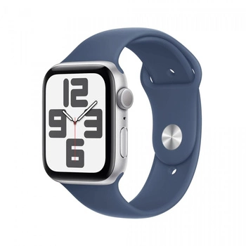 Watch SE GPS, koperta 40 mm z aluminium w kolorze srebrnym z paskiem sportowy w kolorze denim - rozmiar S/M