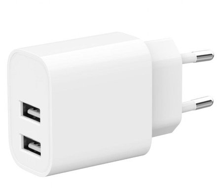 Ładowarka USB-Ax2 2.4A biała 