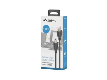 Kabel USB 2.0 Lanberg USB-A(M)->USB-B(M) 1,8m czarny ferryt box