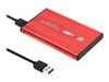 QOLTEC External Hard Drive Case HDD/SSD 2.5inch SATA3 USB 3.0 Red