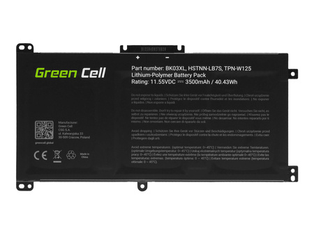 GREEN CELL Battery BK03XL for HP Pavilion x360 14-BA 14-BA015NW 14-BA022NW 14-BA024NW 14-BA102NW 14-BA104NW