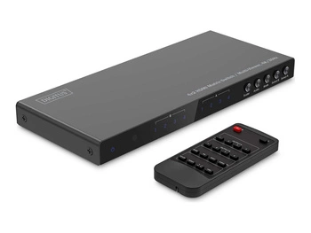 DIGITUS Przełącznik/Matrix HDMI 4/2-porty 4K/30Hz UHD HDCP 1.4 audio z pilotem