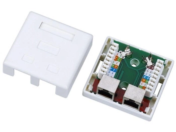 ALANTEC Gniazdo natynkowe STP kat.5e 2xRJ45 GN004 (kolor biały)