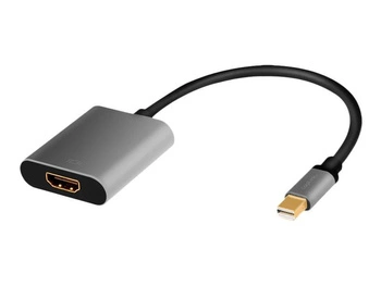 LOGILINK CDA0110 Adapter DisplayPort mDP/M na HDMI/F 4K/60 Hz aluminium czarny/szary 0.15m