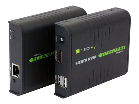TECHLY KVM Extender HDMI + USB (mysz, klawiatura) po skrętce Cat5/5e/6 do 120m