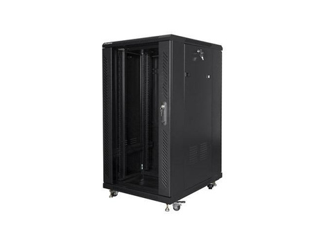 Szafa instalacyjna Rack stojąca 19" 22U 600x800 czarna Lanberg (flat pack)