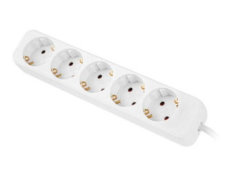LANBERG Listwa przedluzacz 5x Shuko 3m biala kabel z pelnej miedzi