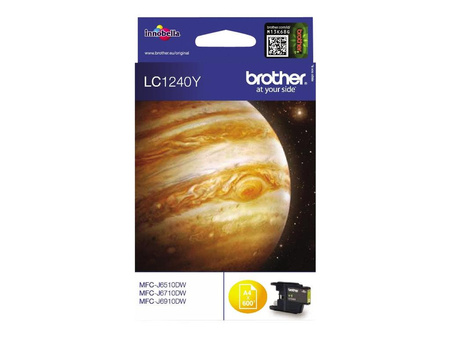 BROTHER LC1240Y Tusz Brother LC1240Y yellow 600str DCP-J525W / DCP-J725DW / MFC-J625DW