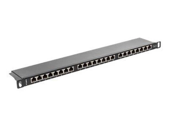 LANBERG PPS6-0024-B Lanberg Patch Panel 24 port 0.5U, kat. 6, ekranowany, czarny