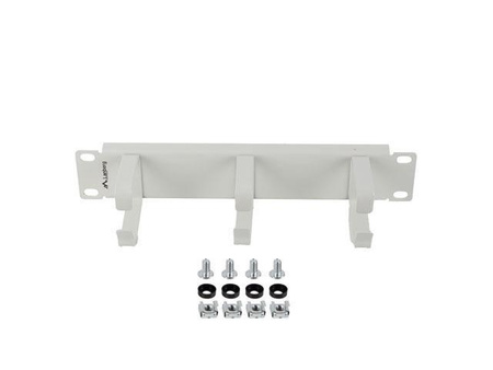 Organizer kabli Lanberg 10" 1U z 3 metalowymi uchwytami typ B Szary