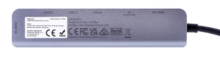 UNITEK HUB USB-C 7W1, HDMI 4K, PD 100W, 5GBPS, ALU