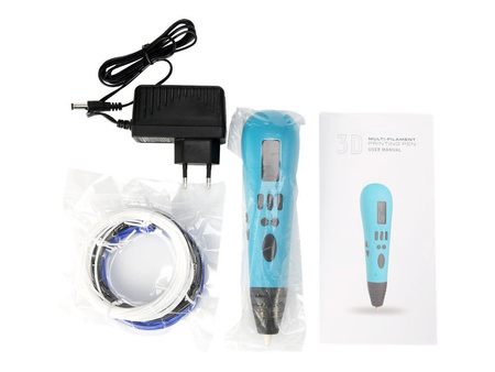 GEMBIRD 3DP-PEND3C-01 Gembird Długopis do druku 3D, 3D pen wielofilamentowy, ABS/PLA filament, niebies