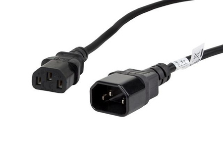 Przedłużacz Lanberg CA-C13E-11CC-0018-BK (C13 / IEC C13 / IEC 320 C13 M - C14 F; 1,8m; kolor czarny)