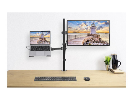 Uchwyt biurkowy Manhattan 13"-32", z półką na laptopa
