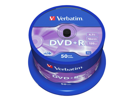 VERBATIM 43550 Verbatim DVD+Rcake box 50 4.7GB 16x matte silver