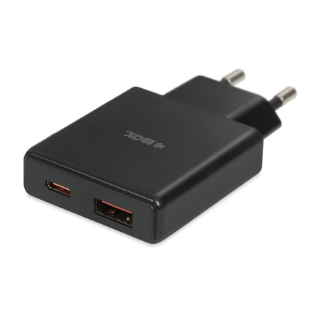 IBOX Wall charger C-43 SLIM PD30W USB A+C BLACK