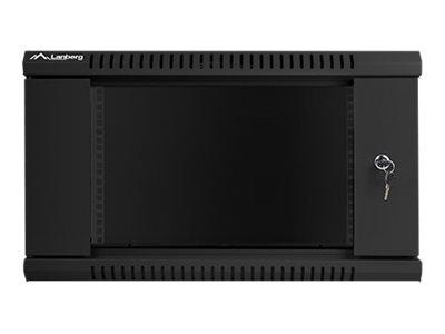 LANBERG WF01-6606-10B Lanberg szafa wisząca rack 19 6U 600x600mm czarna (drzwi szklane)