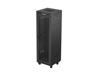 LANBERG szafa Rack 19 stojąca 37U 600x600 czarna drzwi perforowane LCD flat pack
