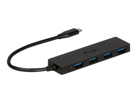 ITEC C31HUB404 i-tec USB C Slim 4-port HUB pasywny - Czarny 4x USB 3.0