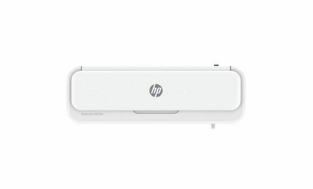 HP Laminator ONELAM 400 A3, na zimno/gorąco, zintegrowany trymer, zaokrąglacz rogów, prędkość 40cm/min + 15 folii: 3xA4, 4xA5, 4xA6, 4xB-CARD, biały