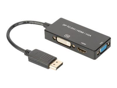 ASM AK-340418-002-S ASSMANN Adapter DisplayPort 1 na 3 HDMI+DVI+VGA kabel multimedialny 0,2m