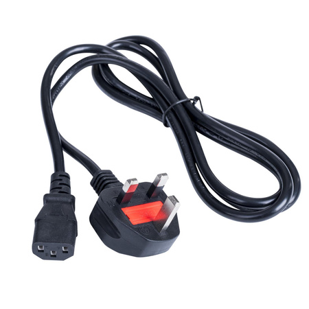 Kabel zasilający Akyga AK-AG-01A brytyjski CCA BS 1363 (Typ G) / IEC C13 1,5 m UK