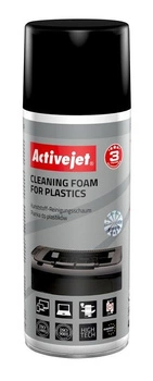 Activejet AOC-100 Pianka do plastiku, 400 ml. Pianka z aktywnymi cząsteczkami, usuwająca wszelkiego rodzaju zanieczyszczenia powierzchni wykonanych z plastiku. Niezbędna w każdym biurze, idealna do czyszczenia klawiatur, obudów monitorów, komputerów