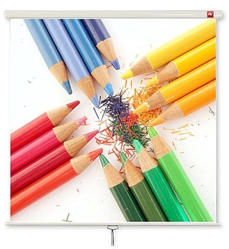 Ekran projekcyjny do zawieszenia na suficie lub ścianie AVTEK WALL STANDARD 200 (sufitowy, ścienny; rozwijane ręcznie; 200 x 200 cm; 1:1; 111”)