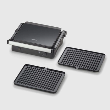 SEVERIN GRILL KONTAKTOWY, POWŁOKA CERAMICZNA, TEMP. MAKS. 230°C, WYJMOWANE PŁYTY GRILLOWE, KABEL 80 CM, MOC 800W KG 2398