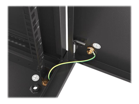 LANBERG Wall mount cabinet 19inch 12U 600x600 steel doors black flat pack