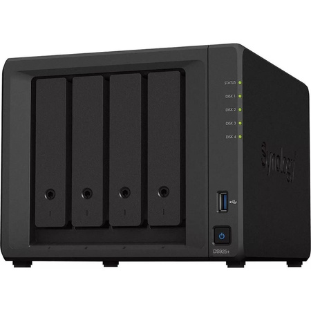 NAS DS925+ 4x0HDD V1500B 4GB DDR4 ECC 2x2,5GbE RJ45 3Y 