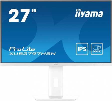 Monitor 27 cali XUB2797HSN-W2 IPS,FHD,USB-C Dock,HAS,300cd,1ms,sRGB99%,100Hz,HDMI,DP-out,USBx4,RJ45,2x2W/5y/ 