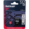 Karta pamięci z adapterem Patriot Memory EP Pro PEF512GEP31MCX (512GB; Class 10, Class A1, Class U3, V30; Adapter, Karta pamięci)
