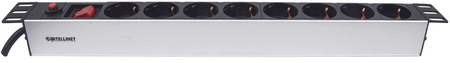INTELLINET Listwa zasilająca rack 19 1U 250V/16A 8x Schuko 3m włącznik