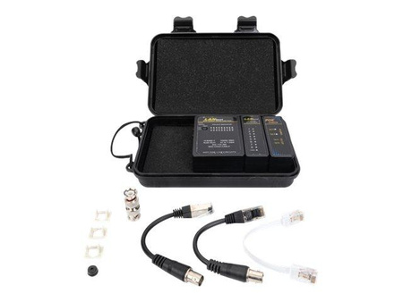 DIGITUS Cable tester network RJ45 BNC main device remote unit PoE tester with case